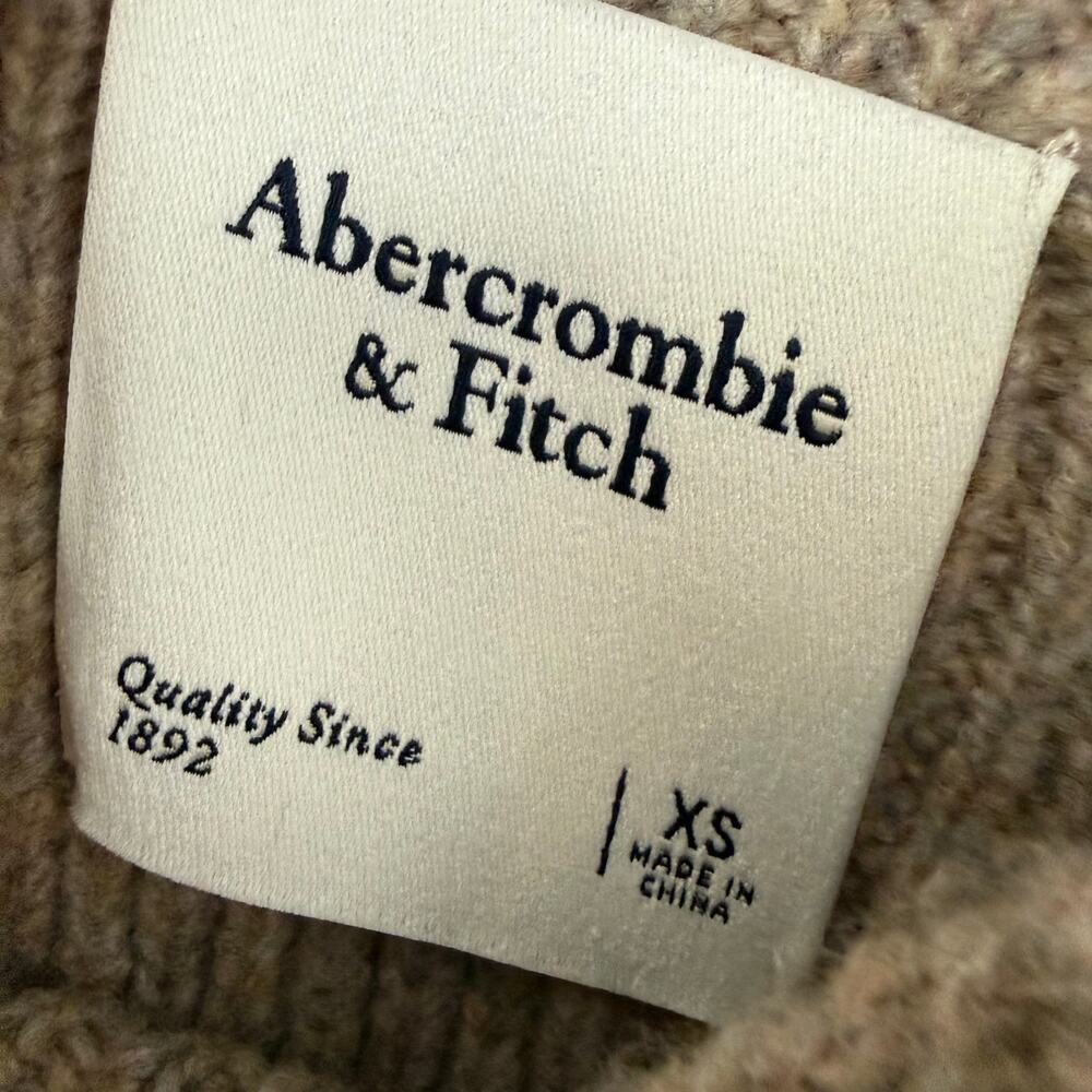 Abercrombie & Fitch Jumper Sweater Womens XS Light Brown Long Sleeve High Neck - Picture 9 of 9